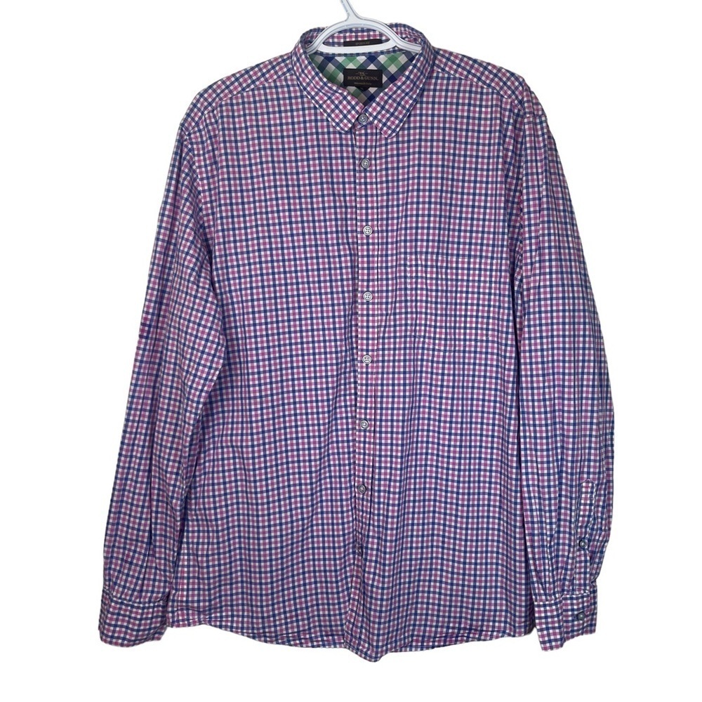RODD & GUNN Sports Fit Pink Blue Gingham Checked Button Down Dress Shirt XL